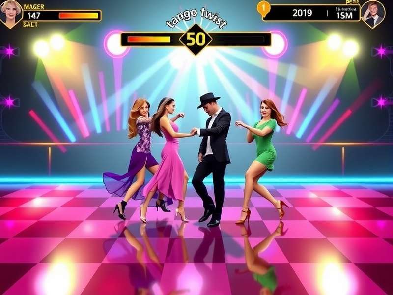 Tango Twist Triumph game screenshot showing colorful dance characters